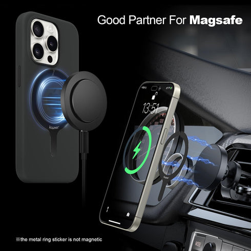 Tempered Glass Screen Protector for iPhone 15 Pro Max - Camera Lens Protector Metal Ring Sticker for Magsafe