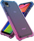 Ailiber Phone Case for TCL 30Z, Alcatel TCL 30Z with Screen Protector(T602DL), Heavy Duty Silicone Cover, Blue Pink