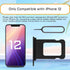 Black SIM Card Slot Replacement for iPhone 12, Single SIM Version Card Tray Holder Adapter with Waterproof Rubber Ring