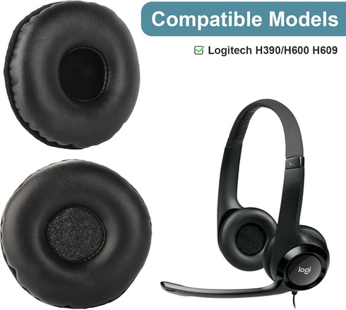 H600 Earpads Replacement for H390, H609, H600, H760 Wireless Headphones, Protein Leather and Noise Isolation Foam