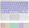 Wireless Bluetooth Keyboard, 10-inch Ultra-Slim 7 Color Backlight Keyboard with Touchpad, Rechargeable Portable