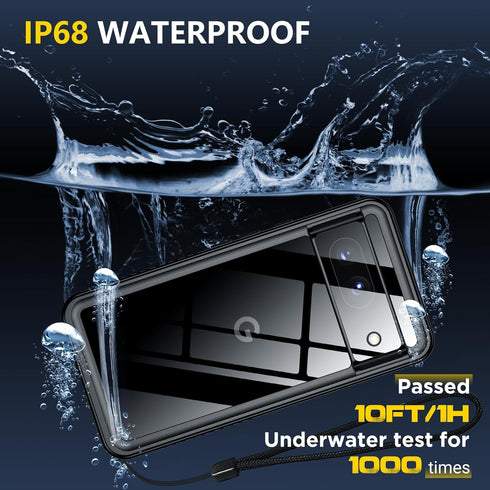 Google Pixel 8 Cell Phone Case, Waterproof, Heavy Duty Rugged 360 Protective, IP68 Water Resistance, Military-Grade,