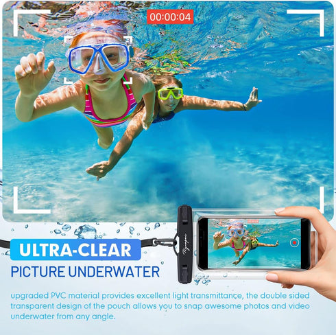 Waterproof Phone Pouch Bag, 7.5in Waterproof Case for Beach Travel, Lanyard Holder for iPhone 15 Pro Max Galaxy S23