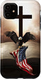 Pretty Christian Cross Bible A Bald Eagle Grip American Flag Case for iPhone 11