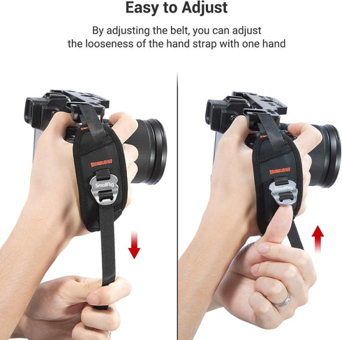 SmallRig Camera Cage Wrist Strap, Universal Quick Adjustable Secure Grip Handle Hand Wrist Strap PAC2456