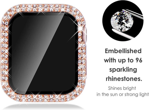 KADES Compatible for Bling Apple Watch Protective Case - Built-in Screen Protector for 40mm iWatch Series SE