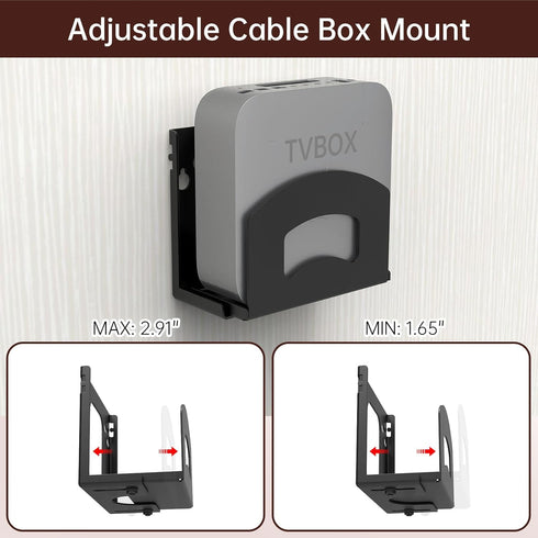 Adjustable Wall Mount Holder for Small Devices - Cable Box, DVD Players, Modems, Streaming Media