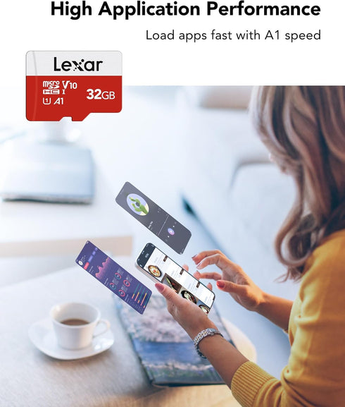 Lexar E-Series 32GB Micro SD Card, UHS-I Flash Memory Card with Adapter, 100MB/s, Full HD