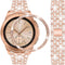 Luxury Rhinestone Diamond Steel Metal Strap with Bezel Ring Case Cover Replacement Bracelet, Compatible with Samsung