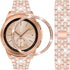 Luxury Rhinestone Diamond Steel Metal Strap with Bezel Ring Case Cover Replacement Bracelet, Compatible with Samsung