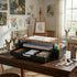 2-Tier 2 ECOLOVI Desk Organizer and Accessories, Computer Monitor Stand Rise with Storage Drawer & Pen Holders, Laptop