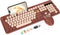 Trueque Wireless Keyboard and Mouse Combo, Retro Round Keycaps, Full-Size Cute Typewriter Keyboard
