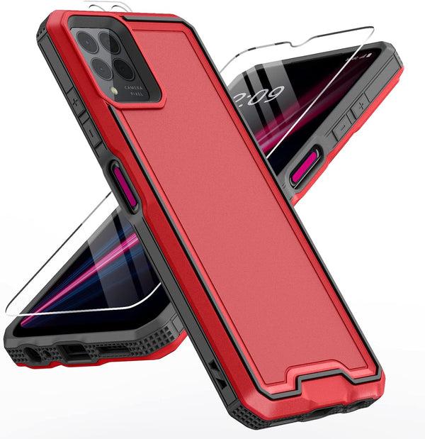 for REVVL 6 Pro 5G / REVVL 6X Pro 5G Case with Screen Protector, Military Grade Drop Proof Shockproof Dual Layer Heavy
