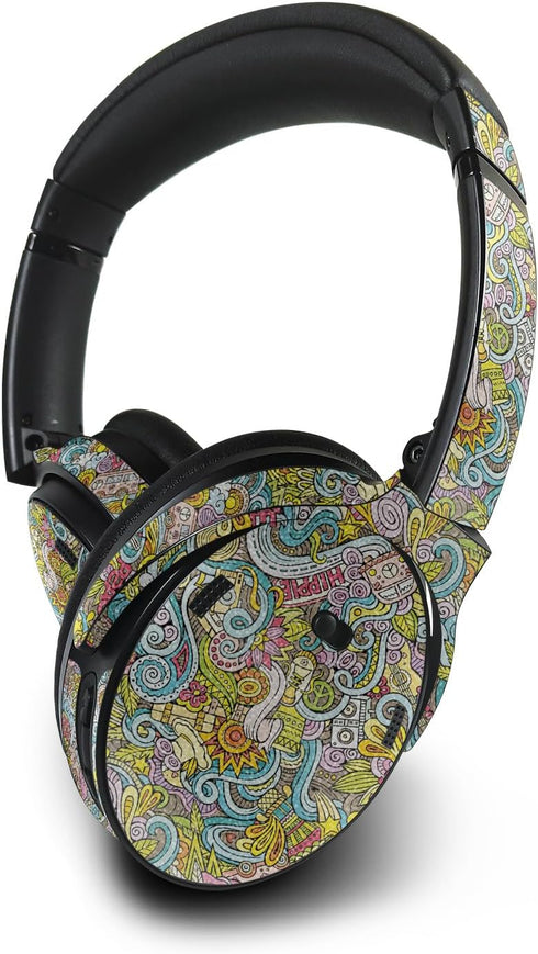 MightySkins Glossy Glitter Skin for Bose QuietComfort 45 Headphones, Ultra Hippie | Protective High-Gloss Finish