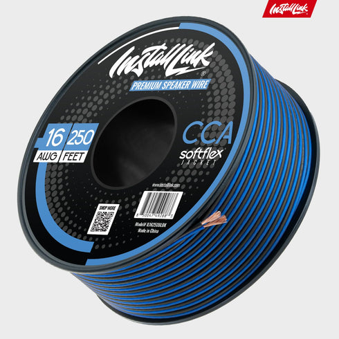 Install Link 16 AWG Gauge Speaker Wire Cable, Stereo for Car or Home Theater, CCA, 250 Feet