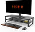 Monitor Stand with Drawer, 2-Tier Riser with Phone Holder and Cable Management, Desk Organizer Stand for Home & Office