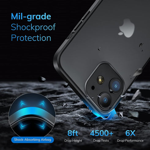 ORIbox Black Case for iPhone 11, Shockproof Full Body Protective Cover 6.1", Ultra-Thin Non-Slip