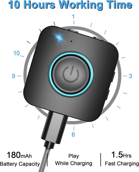Bluetooth Transmitter Receiver, LAICOMEIN 2-in-1 V5.0 Adapter, Wireless Transmitter for TV/PC/MP3, Receiver for