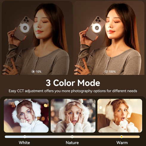UURig LM19 17 16 15 14 13 12, 2500K-8500K Dimmable, ULANZI Fill Light, Magnetic Phone LED Selfie Fill Light Compatible