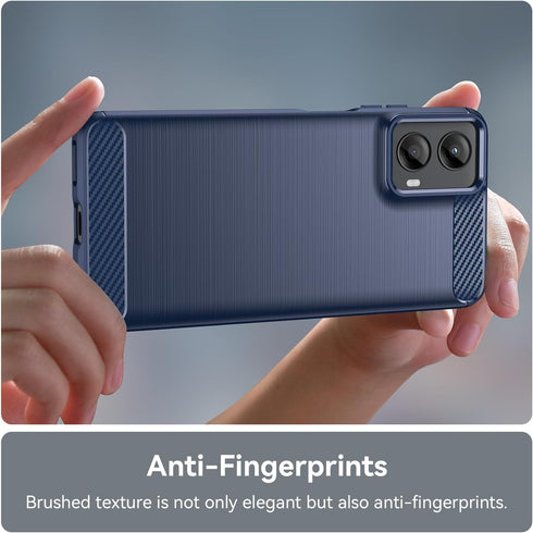 Motorola G 5G 2024 Case with 2pcs Screen Protector, Shock-Absorption Flexible TPU Rubber Cover for Moto G 5G 2024 (Navy