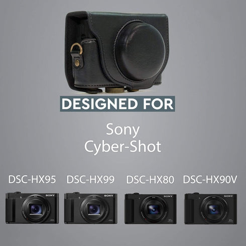 MegaGear Ever Ready Leather Camera Case for Sony Cyber-Shot DSC-HX99, HX95, HX80, HX90V