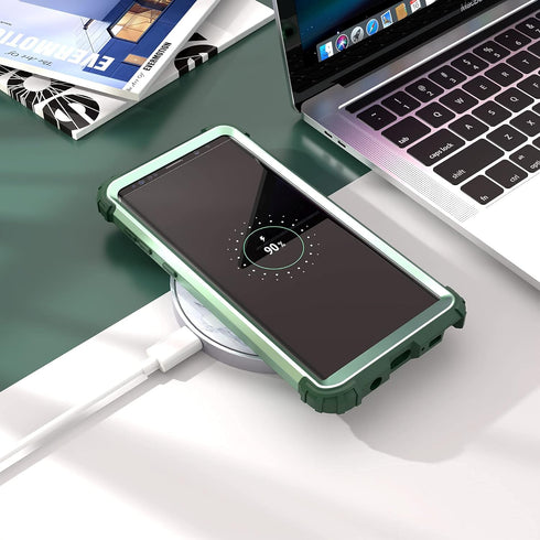 IDweel Case for Galaxy Note 9, 3 in 1 Shockproof Slim Hybrid Heavy Duty Protection Cover (Mint)