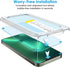 JETech One Touch Install Screen Protector for iPhone 13 Pro Max 6.7-Inch, Full Coverage Tempered Glass Film, Auto Alignment Tool Kit, HD Clear, 2-Pack
