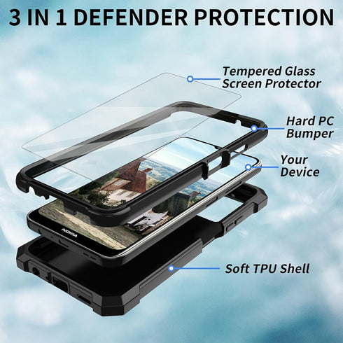 for Nokia G310 5G Case with Tempered Glass Screen Protector Soft TPU Shell Built-in Hard PC Bumper HD Cover Support wireless charging for Nokia G310 5G Phone Case 6.56" 2023, Leopard