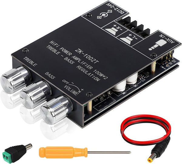 Cozychord ZK-1002T Bluetooth 5.0 Stereo Amplifier Board, 200W HiFi 2.0 Channel Mini Audio