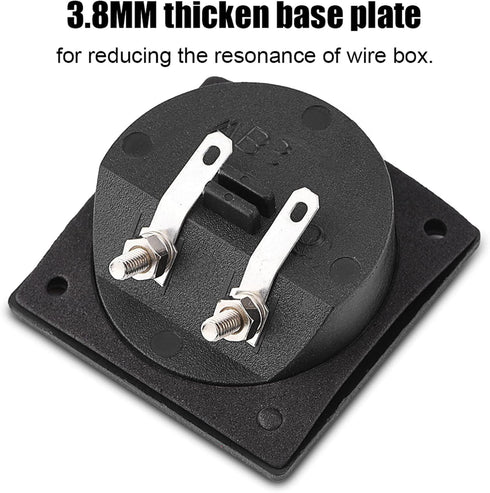 Speakers Terminal Box, Push Spring Type 2 Binding Post Cable Connector for DIY Home Car Stereo Speaker & Subwoofer