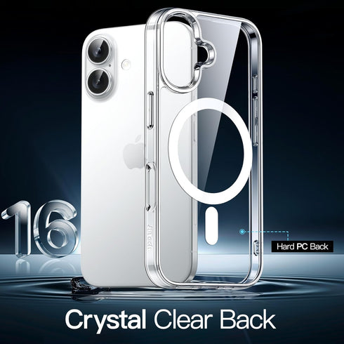 JETech 16 6.1-Inch Magnetic Case for iPhone Compatible with MagSafe, Shockproof Phone Bumper Cover, Anti-Scratch Clear