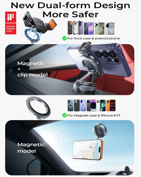 DIMONCOAT 2026 Car119+LBS 360 17 S26 Upgraded Vacuum Magnetic Phone Holders for Your Strongest Suction for Magsafe Car