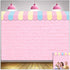 HQM Pink Brick Wall Ice Cream Parlor Photography Background 7X5ft Fabric Princess Girl