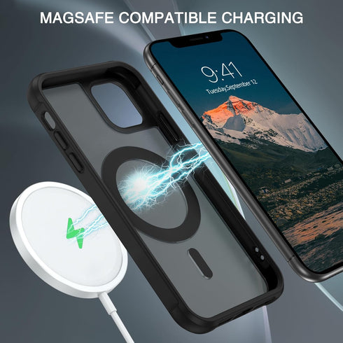 BENTOBEN Magnetic Case for iPhone 11, Black, Compatible with MagSafe, Rotatable Ring Holder Kickstand Design