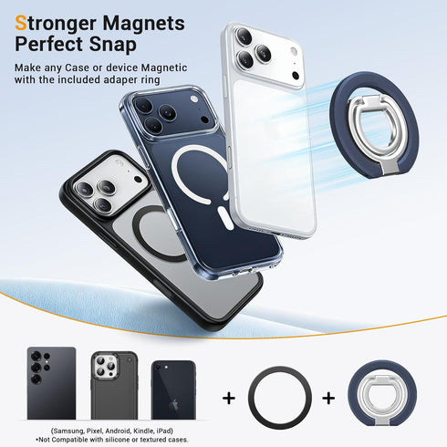Ratcase 17 16 15 14 13 12 Magnetic Phone Ring Holder for MagSafe, Cell Phone Grip Stand Finger Ring for iPhone Pro Max