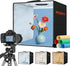 MUNBYN Light Box Photography Kit, Portable 12"x12" Studio with 120 LED Lights & 6 Backdrops
