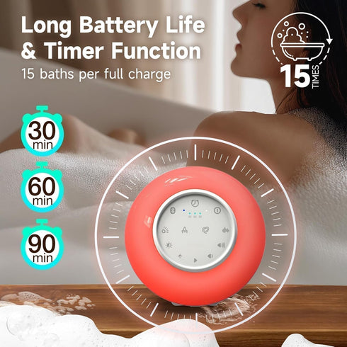 Gsou 5 4 IPX6 Shower Speaker Bluetooth Waterproof with White Noise Sounds & LED Light Modes | Portable Speaker