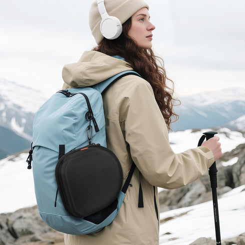 Hard Shell Headphone Case - Durable Zipper Portable Carrying Pouch Bag for Universal Headphone Travel
