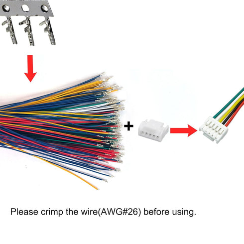 JST GH 1.25mm Connector Kit, 80 PCS Male Housing Plug Connectors with 500 PCS Plug Terminals, 2-10 Pin