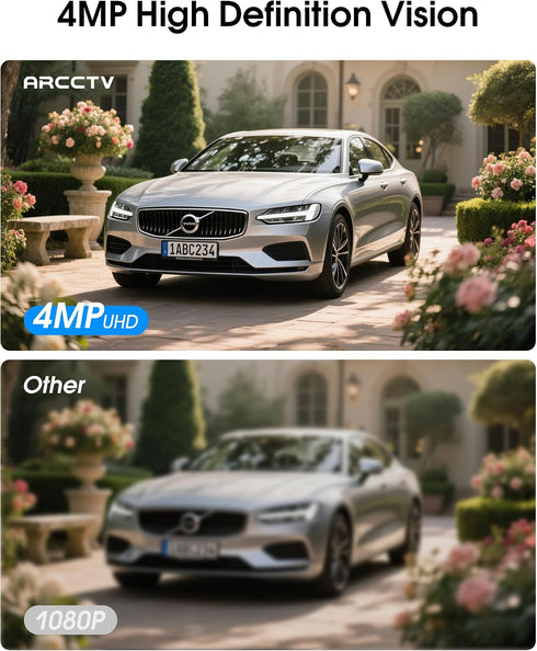 ARCCTV 4MP 2-Way-Audio, 2.4G/5G Security Camera Wireless Outdoor, Recharge Battery Powered WiFi Camera with Solar