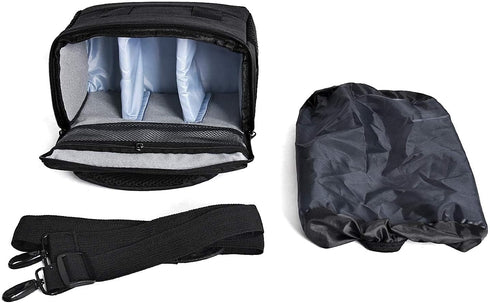 FOSOTO Waterproof Shoulder Camera Case Bag with Rain Cover, Compatible for Nikon D5600 D750 D3300 Canon Rebel SL2 T7i