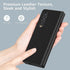 MATEPROX Compatible with Samsung Galaxy Z Fold 3 Case, Slim Lightweight Protective Cover with Leather Back - Black