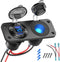 12V USB Outlet Marine Switch Panel Plug, PD3.0 Dual QC3.0 USB Ports Aluminum Car Charger with LED Voltmeter Power Switch