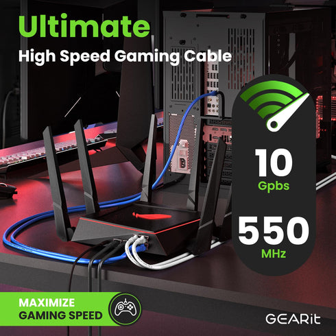 6 1 (10 Pack) Cat6 1ft 10Gbps 550MHz 24AWG RJ45 GEARit Cat Ethernet Patch Cable ft Black Patch Cables Black/Ethernet