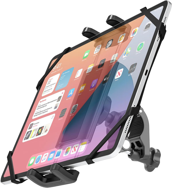 Charchendo Anti Shake Universal E-Bike Handlebar Tablet Mount with Anti Fall Strap, Motorcycle/Bike/Electric