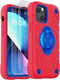 KCJ iPhone 13 & 14 Case - Shockproof, Military Grade Drop Protection, 6.1" with 2 Screen Protectors (Red+Blue)