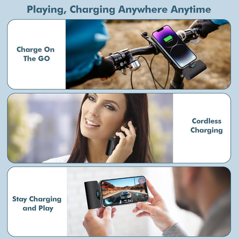 Mini Portable Power Bank for iPhone, 5200mAh External Battery, 20W PD Fast Charging for iPhone 14 Pro