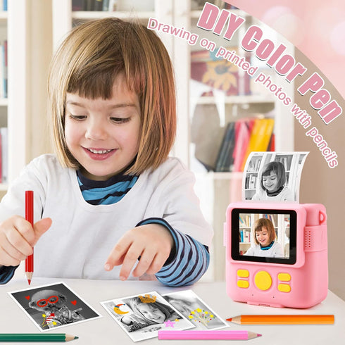 5 Rolls Print Paper for WEEFUN Instant Print Camera Kids Camera 1080P HD Digital Camera to Age 6-12 Boys and Girls Birthday Gifts