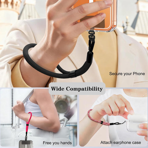 Yudaky 2 Pack Phone Lanyard, Adjustable Cell Phone Lanyard Hand Phone Wrist Strap with Tether Tabs for Smartphones