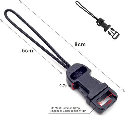 Padwa Lifestyle 4 Pcs Black Quick Release Camera Strap QD Loops Connector Adapter for Digital Cameras, Binoculars